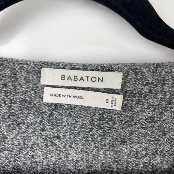 Aritzia Babaton Wool Linen Blend V-Neck Sweater Grey Women’s Size Small - Picture 8 of 11